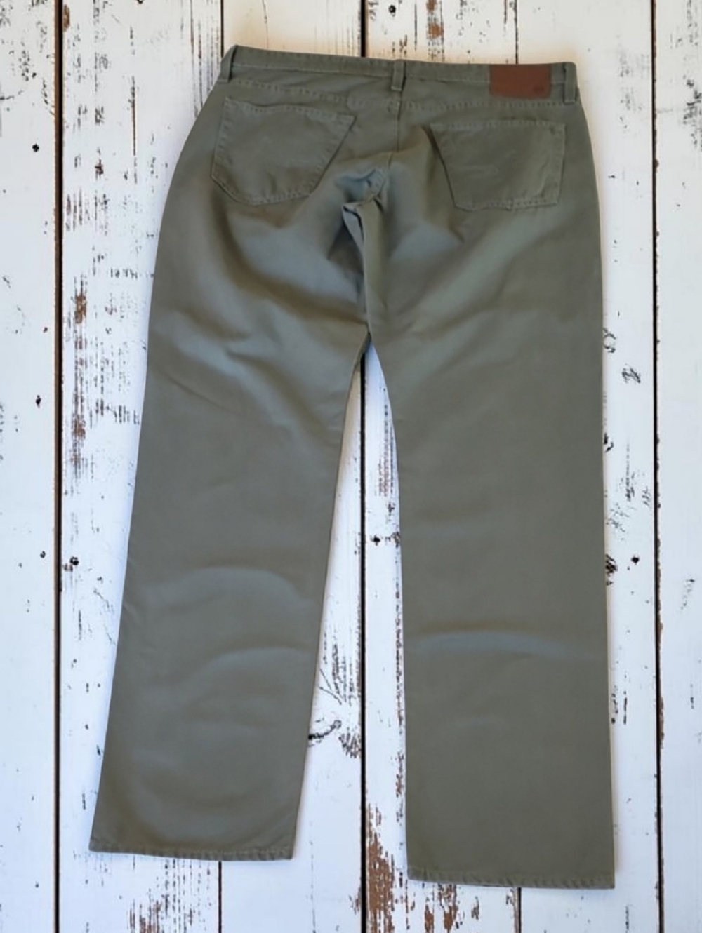 AG Adriano Goldschmied "The Graduate" Men's 36R Olive Green Tailored Leg Pants